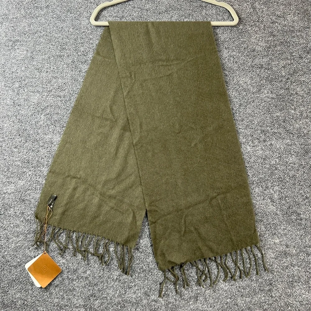 Sol Alpaca Scarf Olive Green 100% Baby Alpaca Brushed Scarf Made in Peru NWT